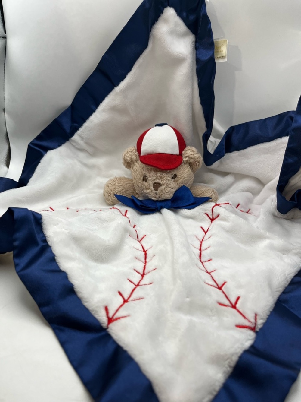 Dan Dee Baseball Bear Security Blanket - Navy & White